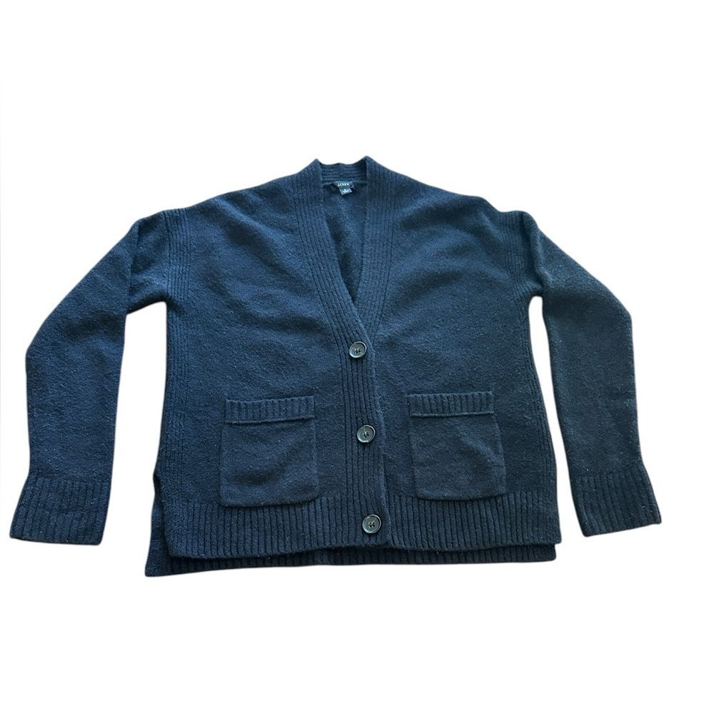 Women's Black J. Crew Merino Wool Blend Cardigan Sweater Small